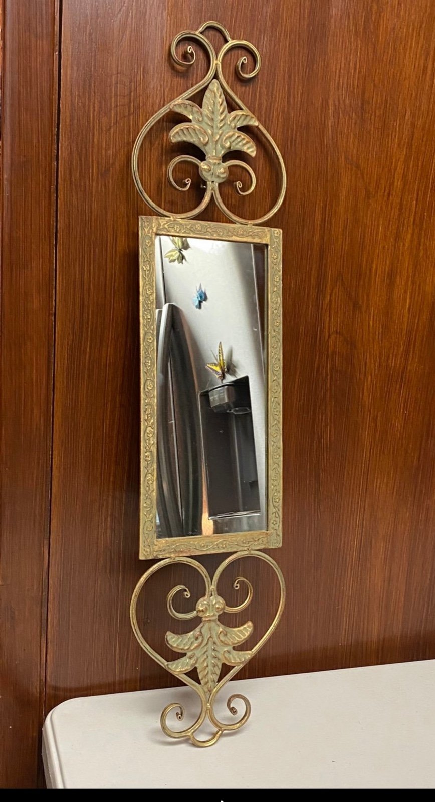 Home Interiors and Gifts antique gold fleur de Lis wall mirror Accent
