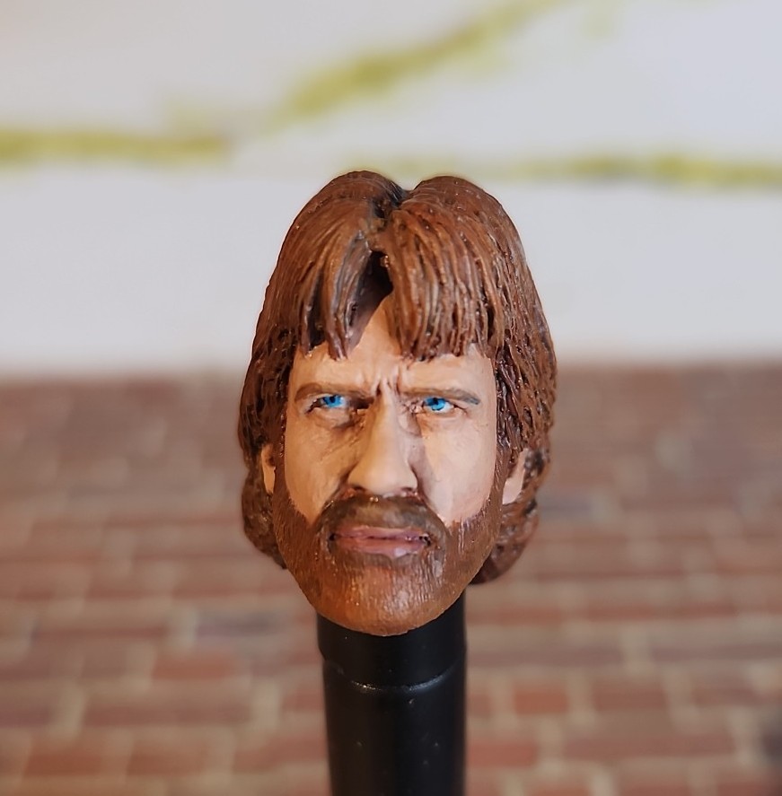 1/12 Scale Custom Painted Chuck Norris Head for 6 Action Figures