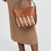 Tory Burch Women's Small McGraw Stripe Die Cut Bucket Bag