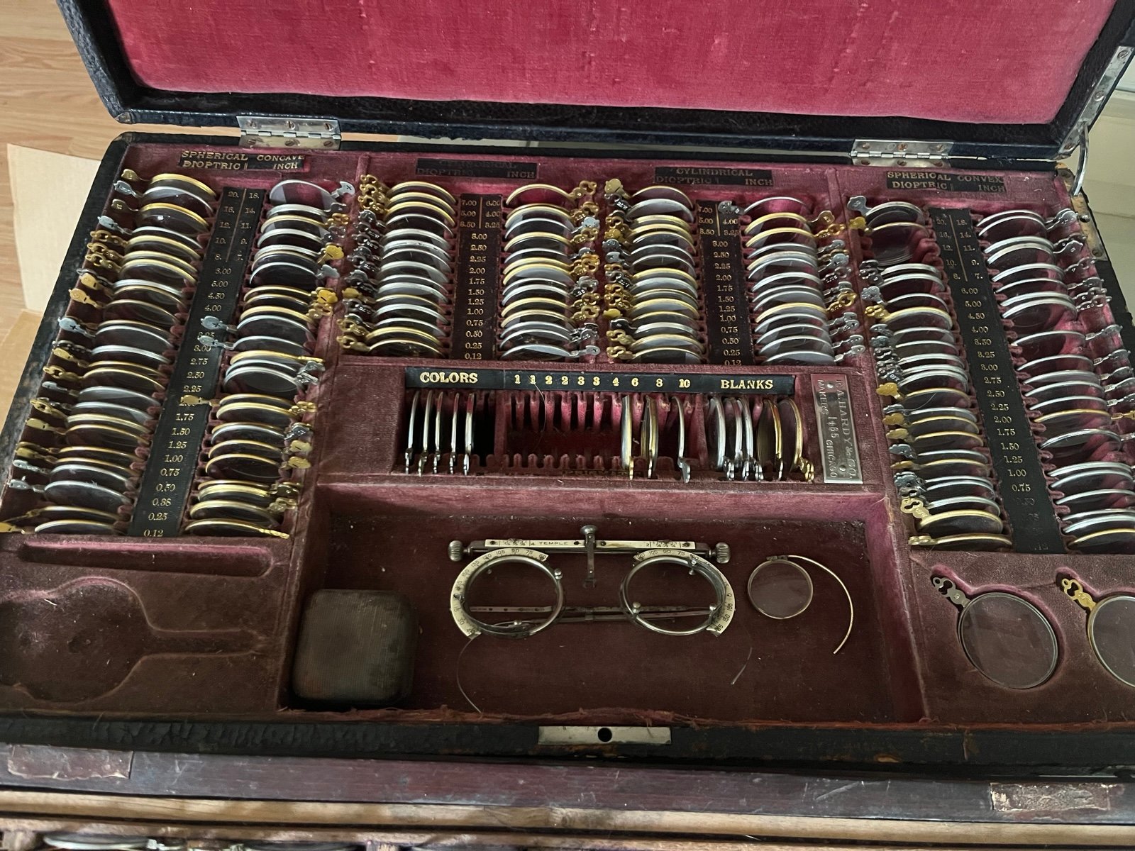 Antique Optometric trial lens kits(2) 86 yrs old