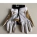 NIKE JORDAN VAPOR KNIT 4.0 METALLIC Football Receiver Gloves White Gold Size L