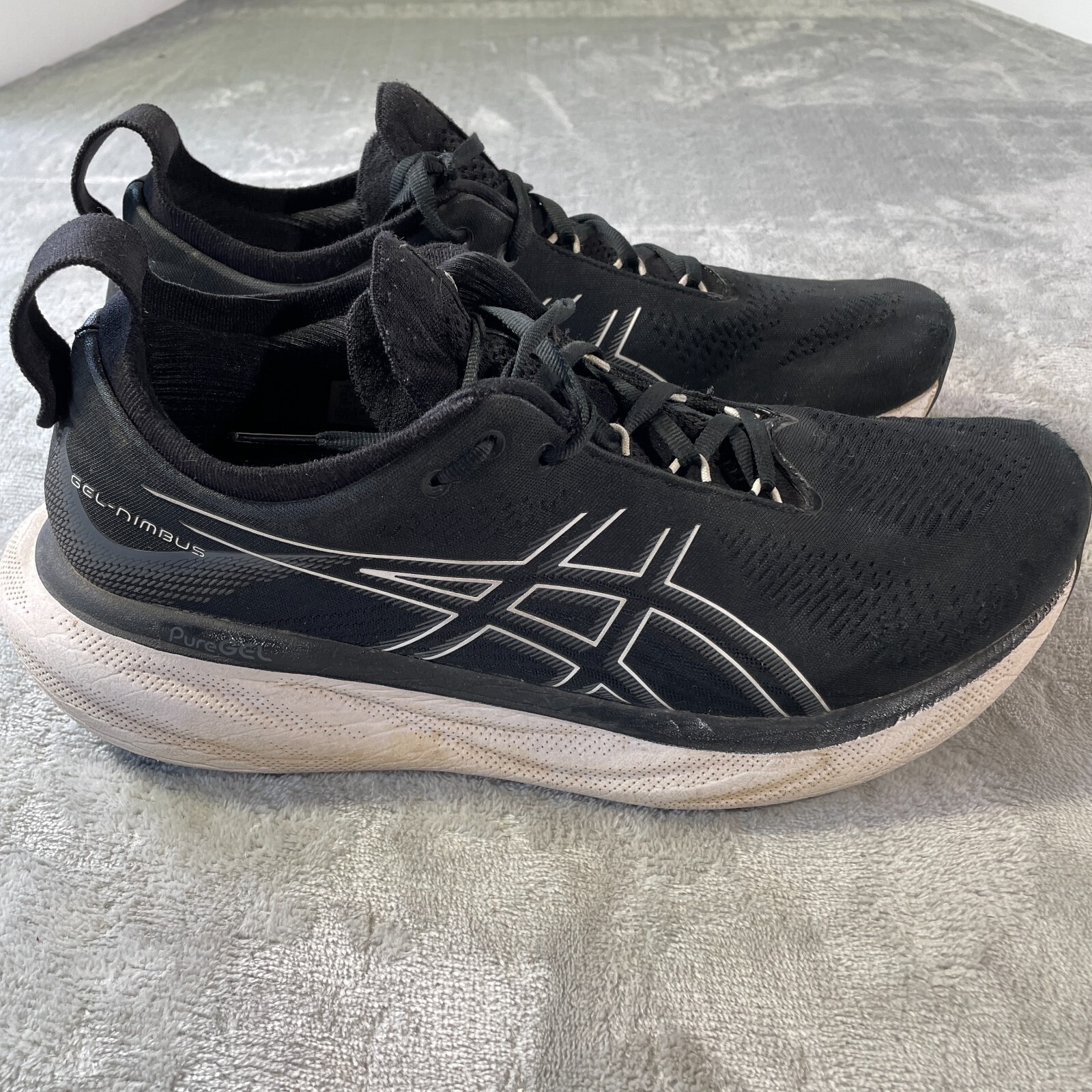 Asics Sneakers Shoes Mens 11.5 Black Gel Nimbus 25 Performance Walking Running
