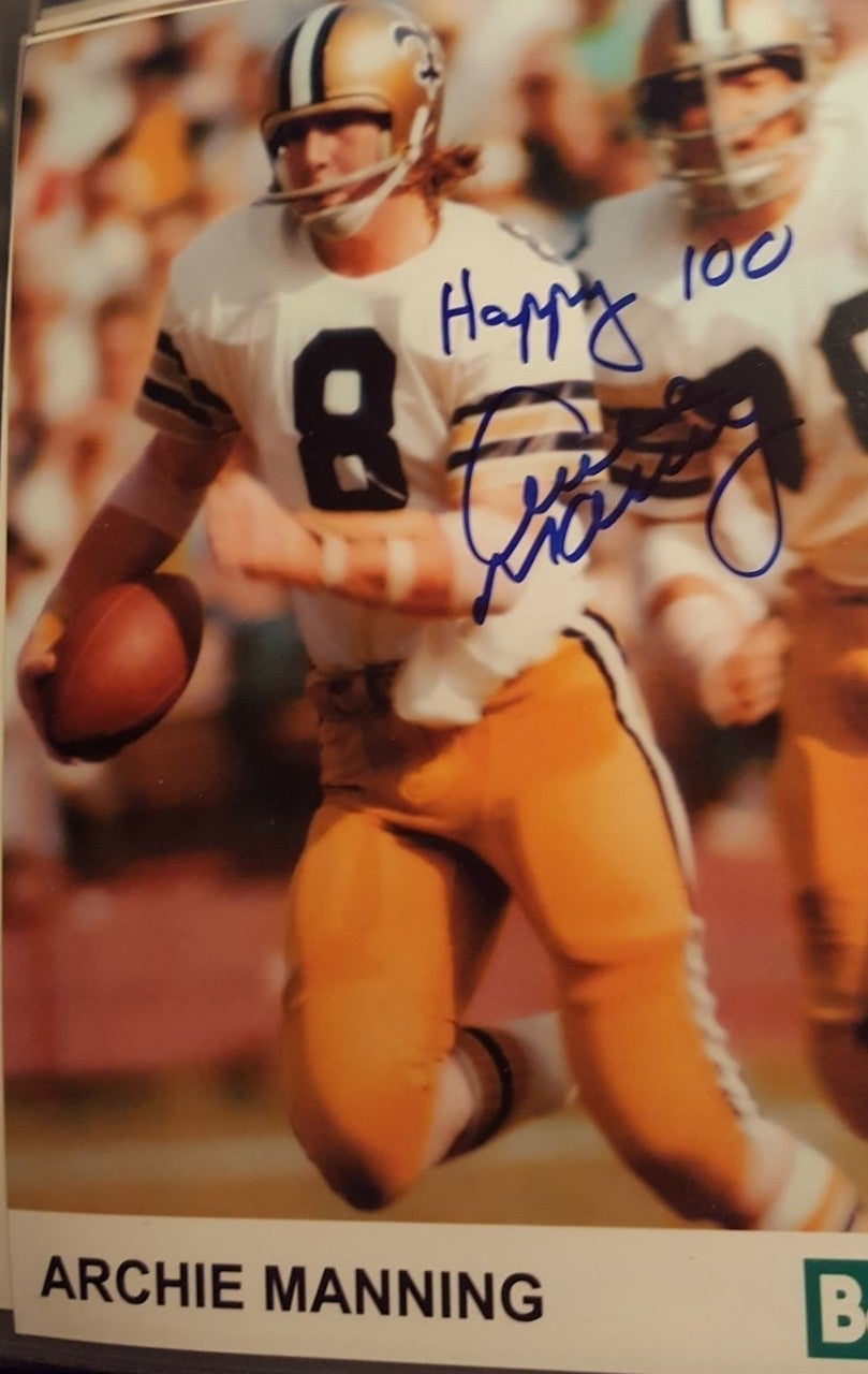 Autographed Archie Manning Saints 8x10 Photo