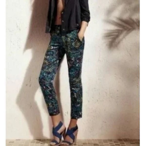 Derek Lam For Design Nation Sz 10 Rio Capri Pants In Nightshade Organic Cotton