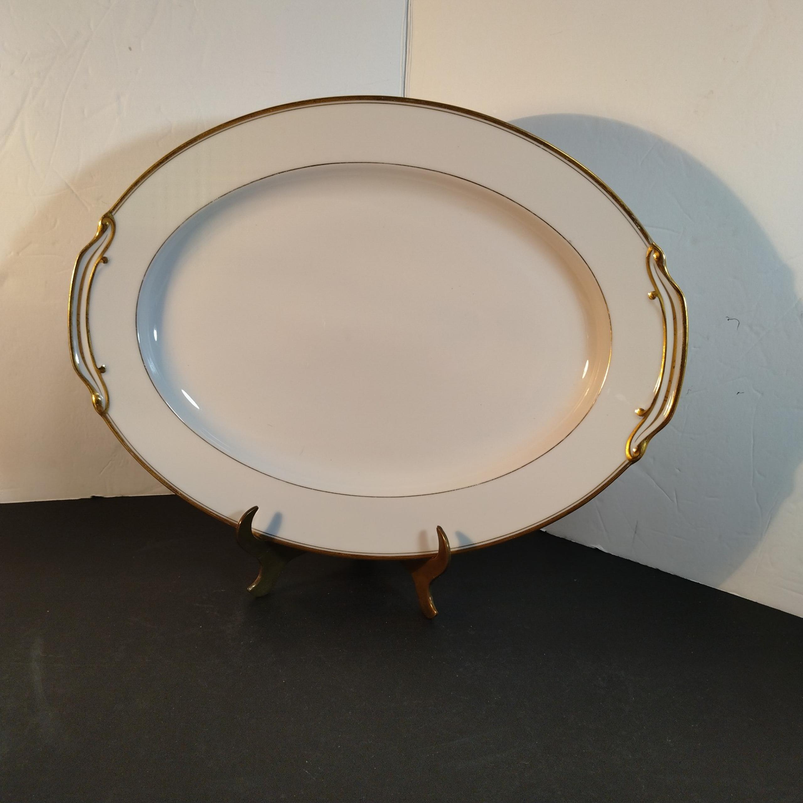 Noritake pattern Gold Lane 16 inch oval serving platter
