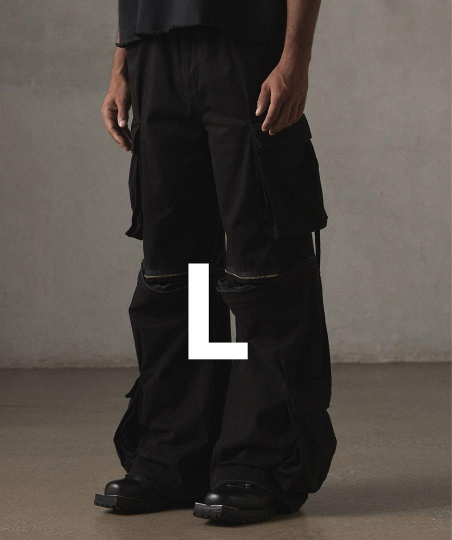 魅力の Grancy Zip Design Cargo Pants Black パンツ