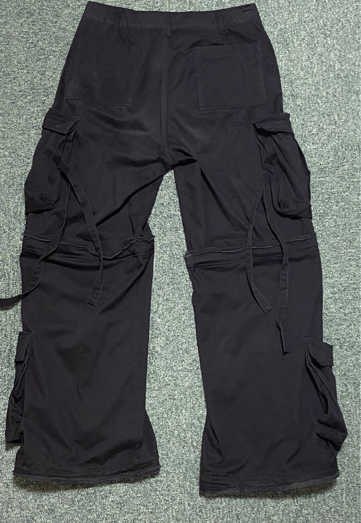 Grancy Zip Design Cargo Pants Black