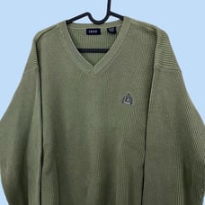 green ribbed y2k knit sweater