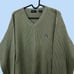 green ribbed y2k knit sweater