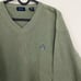 green ribbed y2k knit sweater