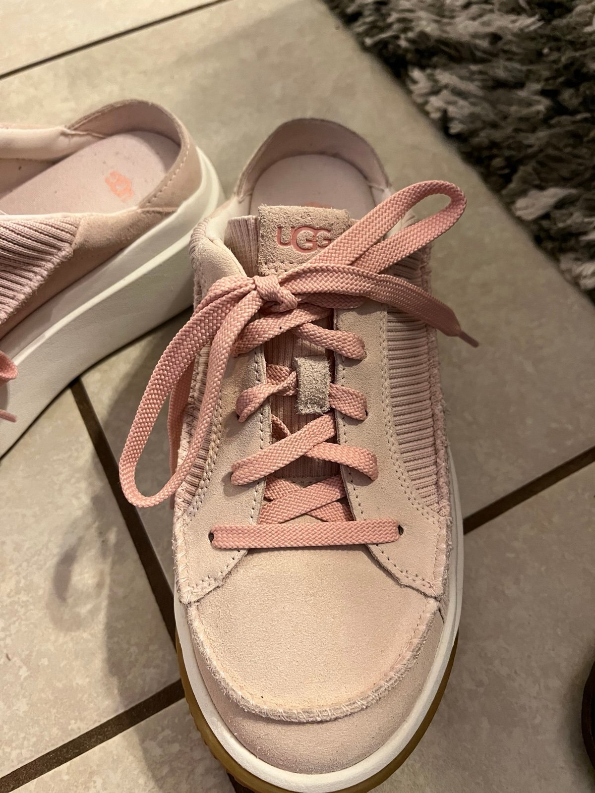 Pink Ugg clogs platform size 8