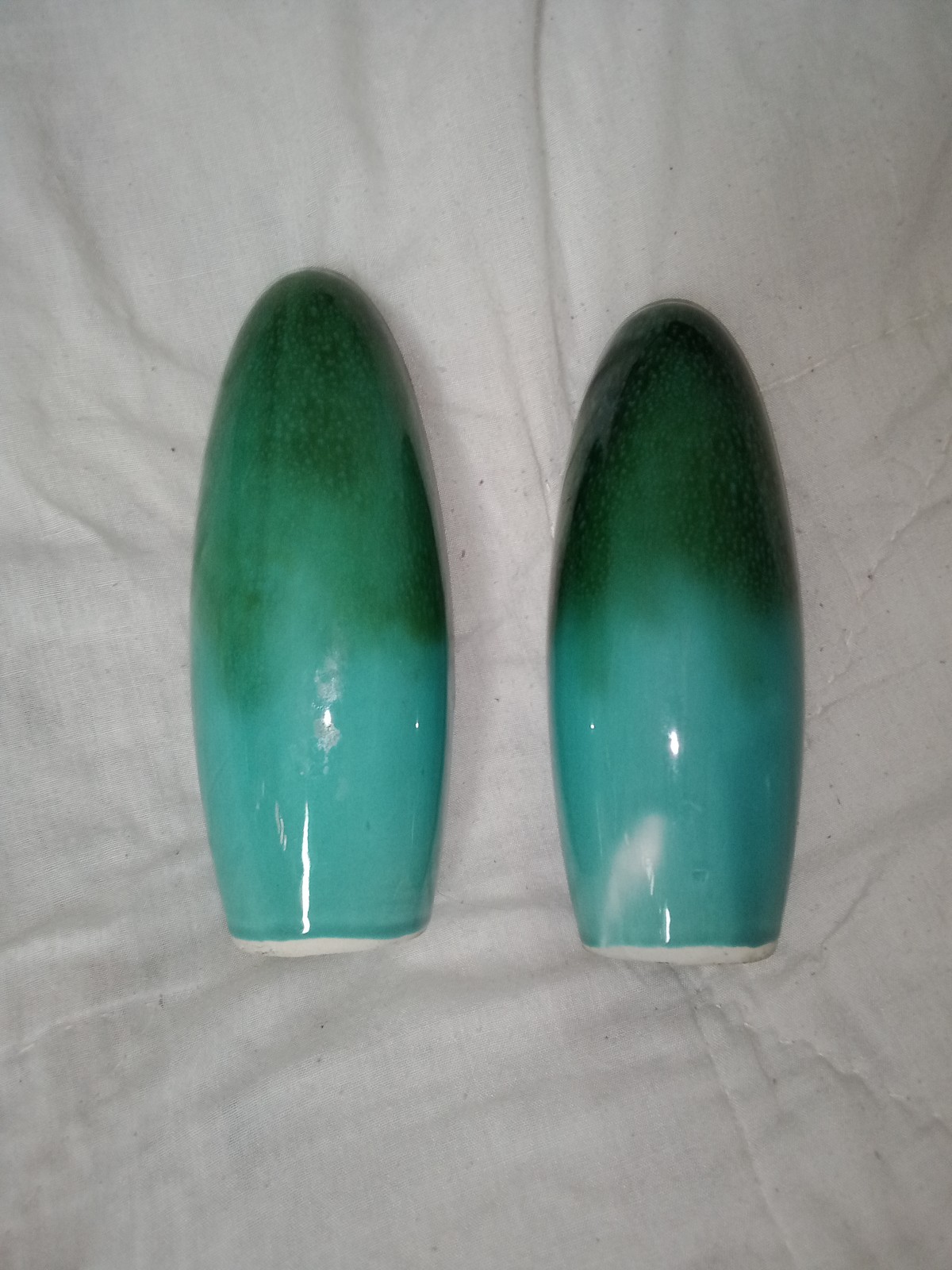Mid Century Modern Enesco Japan Art Deco Drip Glaze Salt Pepper Shaker