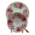 Vtg Japan Handpainted Gold Gilt Cabbage Rose Garland Demitasse Tea Cup Saucer