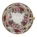 Vtg Japan Handpainted Gold Gilt Cabbage Rose Garland Demitasse Tea Cup Saucer