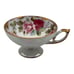Vtg Japan Handpainted Gold Gilt Cabbage Rose Garland Demitasse Tea Cup Saucer