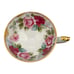 Vtg Japan Handpainted Gold Gilt Cabbage Rose Garland Demitasse Tea Cup Saucer