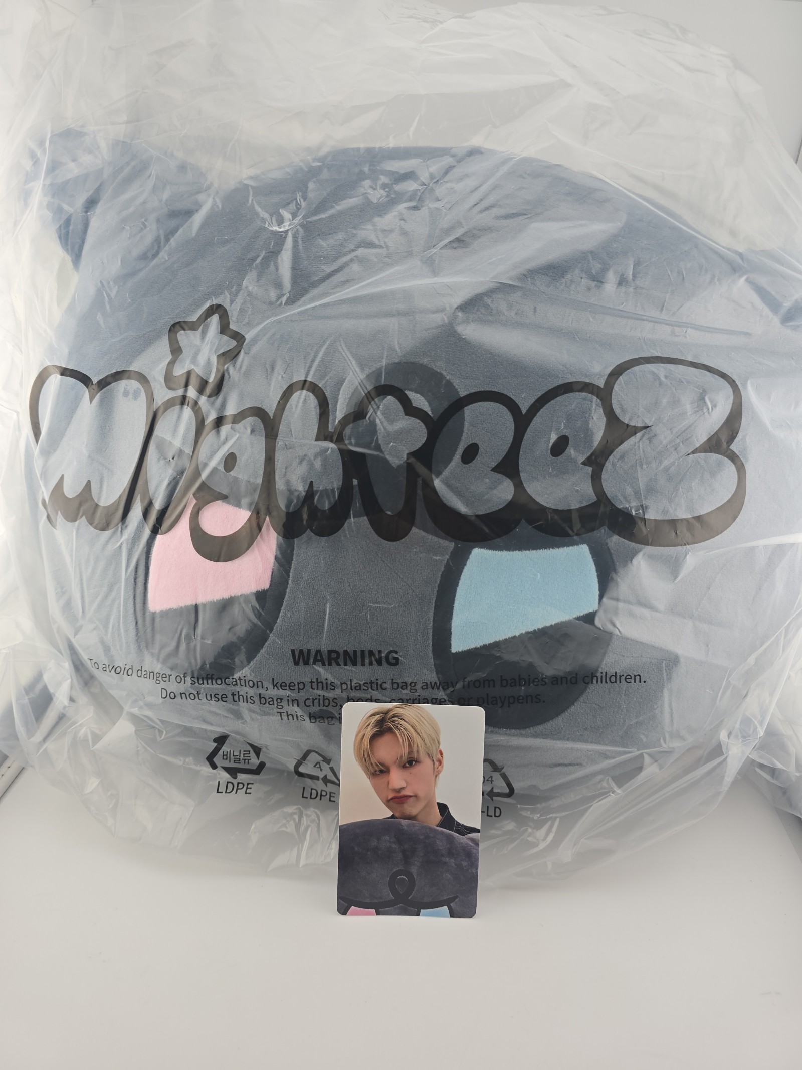 ATEEZ OFFICIAL LINE FRIENDS MIGHTEEZ BIG FACE CUSHION WITH PHOTOCARD WOOYOUNG