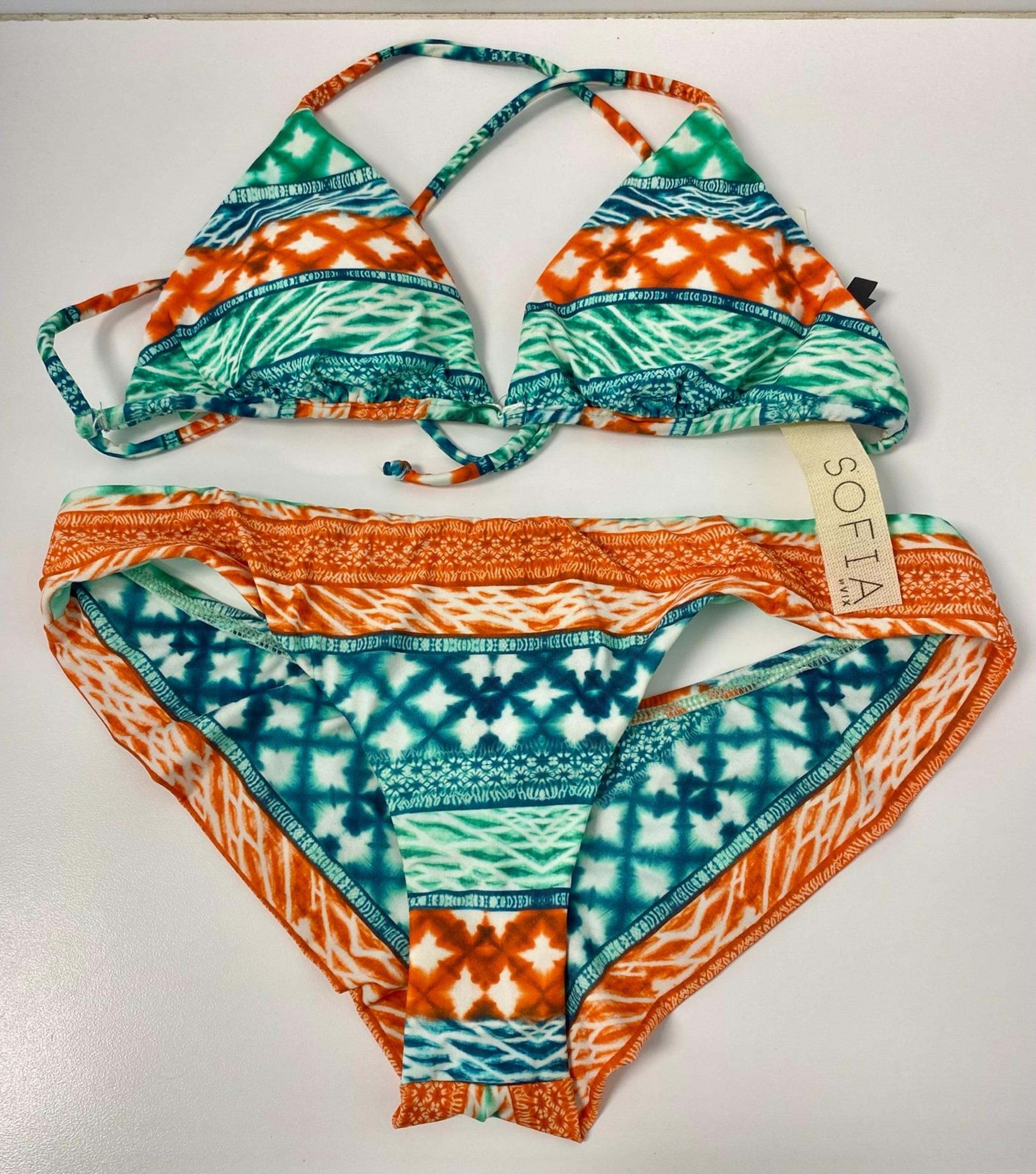 Sofia By VIX Multicolored Marseilles Rouching Bikini Bottom w/ Top—Size S/M