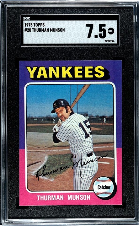1975 Topps THURMAN MUNSON New York Yankees #20 SGC 7.5 NM+ Condition!