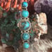 Turquoise long statement southwestern sterling silver ring