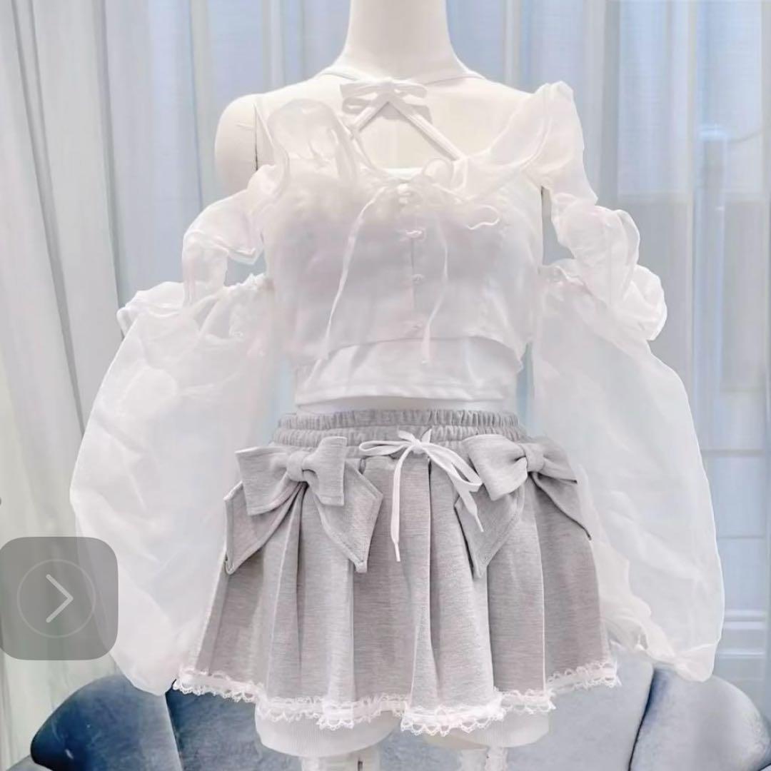 優れた品質 2way Frill lilLilly White Bustier Arm トップス