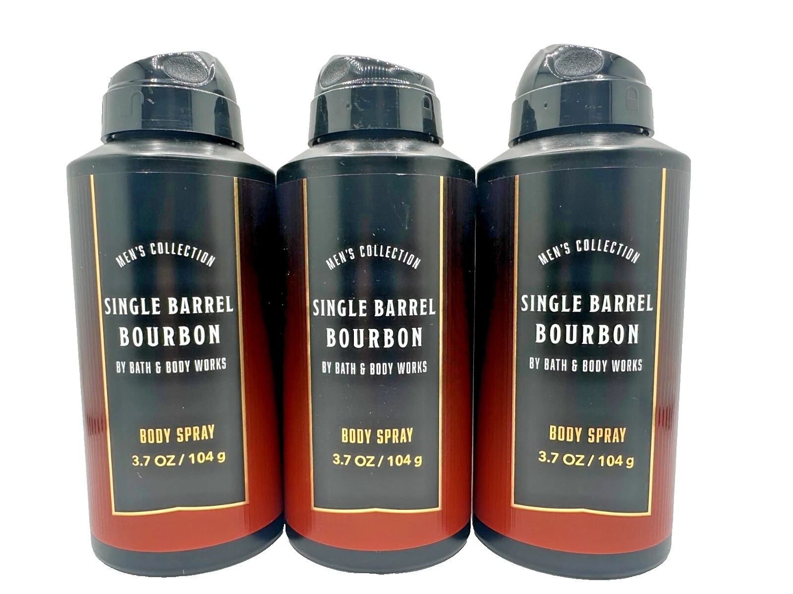 Bath & Body Works LOT 3 Men's SINGLE BARREL BOURBON Body Spray Cologne 3.7 oz