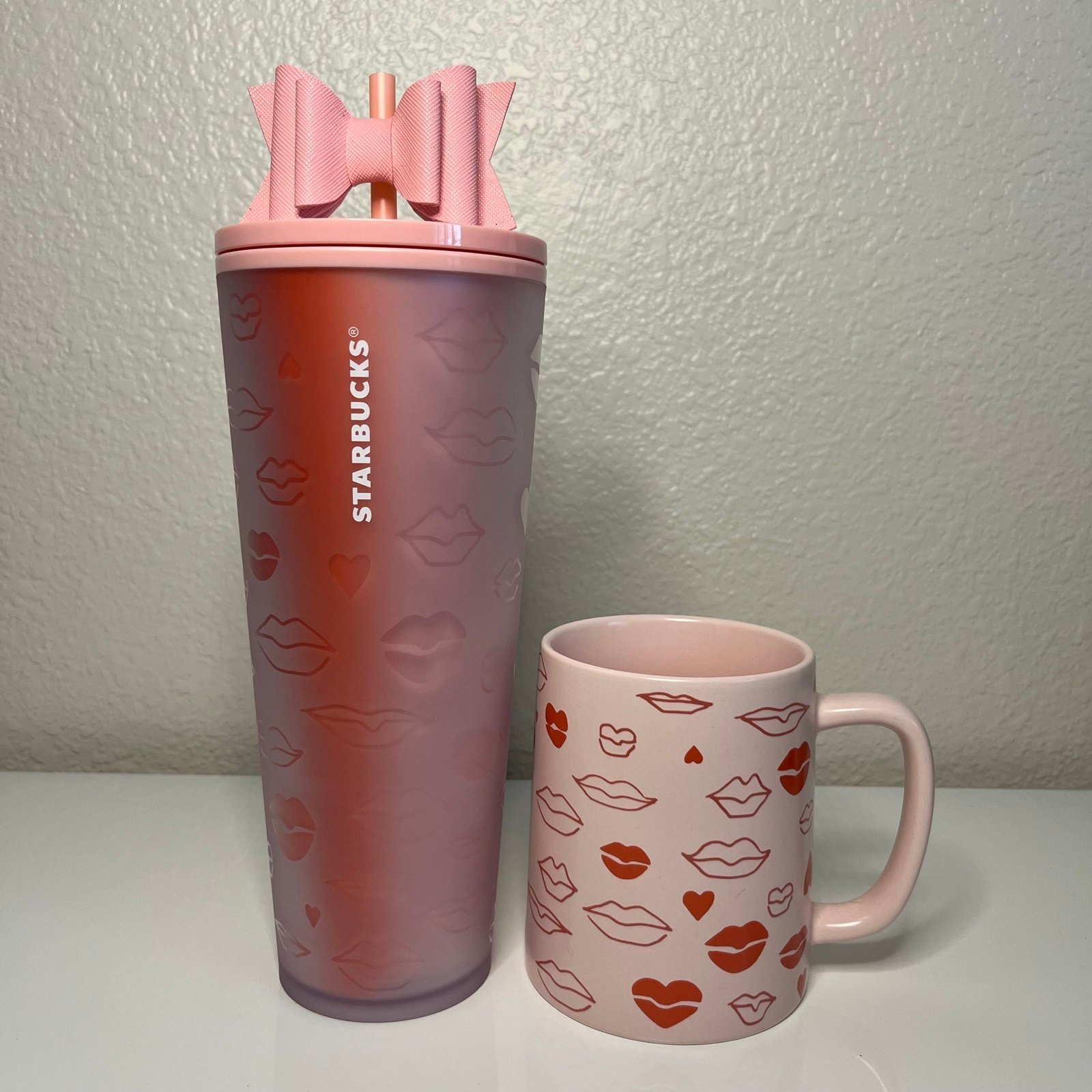 Starbucks Lips Soft Touch Tumbler and Lips Mug Set