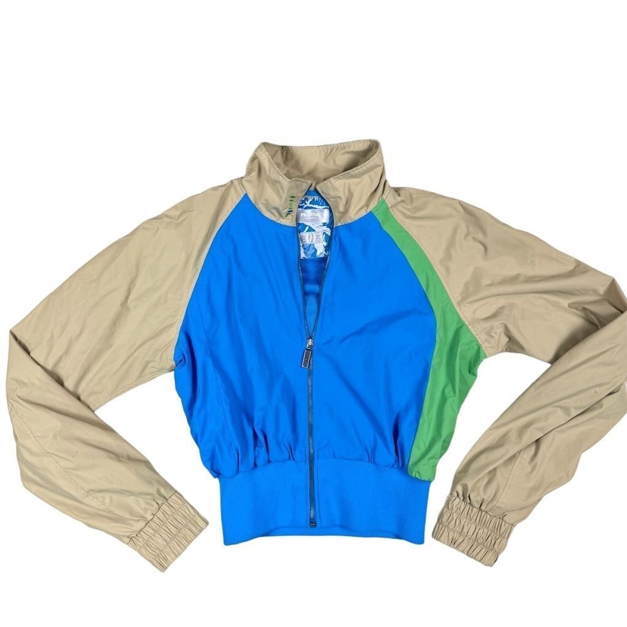 Fila Filativa Vintage Womens Color Block Windbreaker Jacket Size XL Multicolor