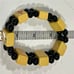 Vintage Bakelite MahJong Tile Bracelet, Butterscotch w Black Beads Between Tiles