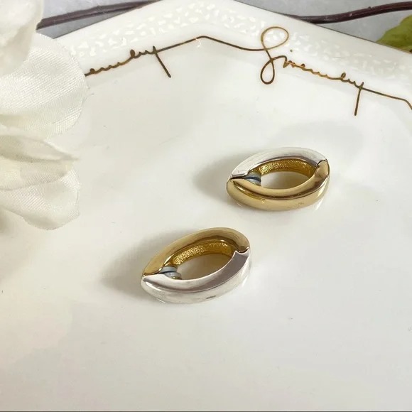 Givenchy Magnetized Clip-on Silver & Gold Earrings