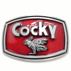 Funny Cocky Rooster Belt Buckle Red