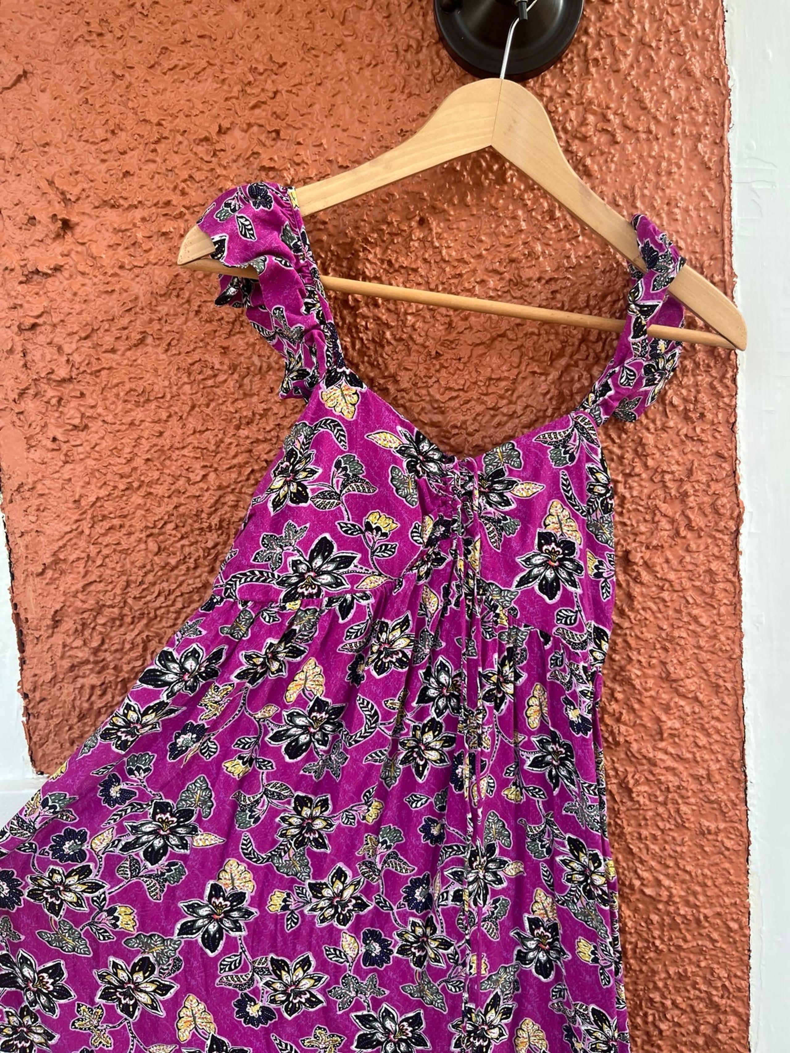 Hibiscus Ruffle Midi Halter Dress-Size 0 - LOFT