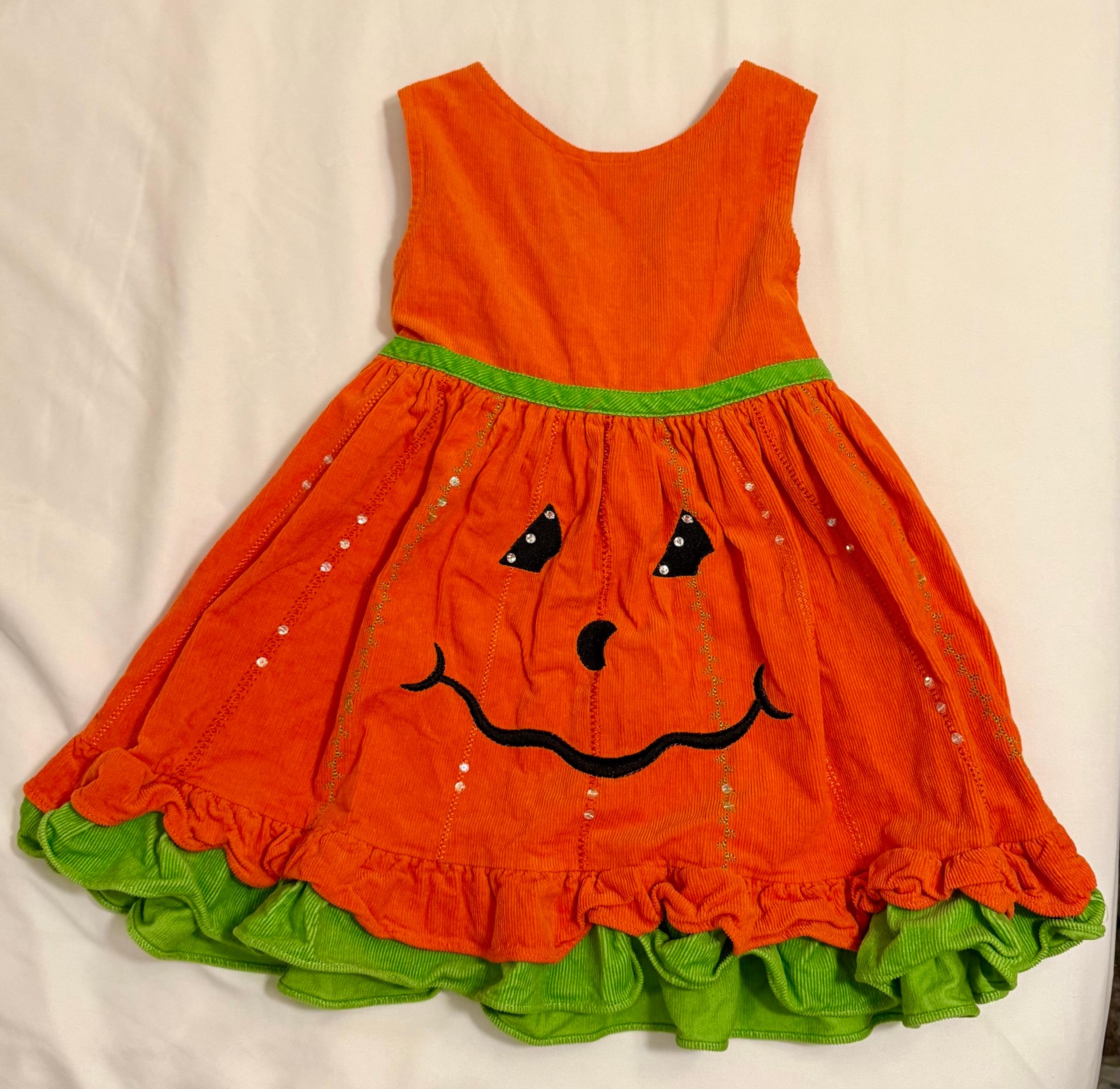 Vintage Halloween Pumpkin Dress Size 3T