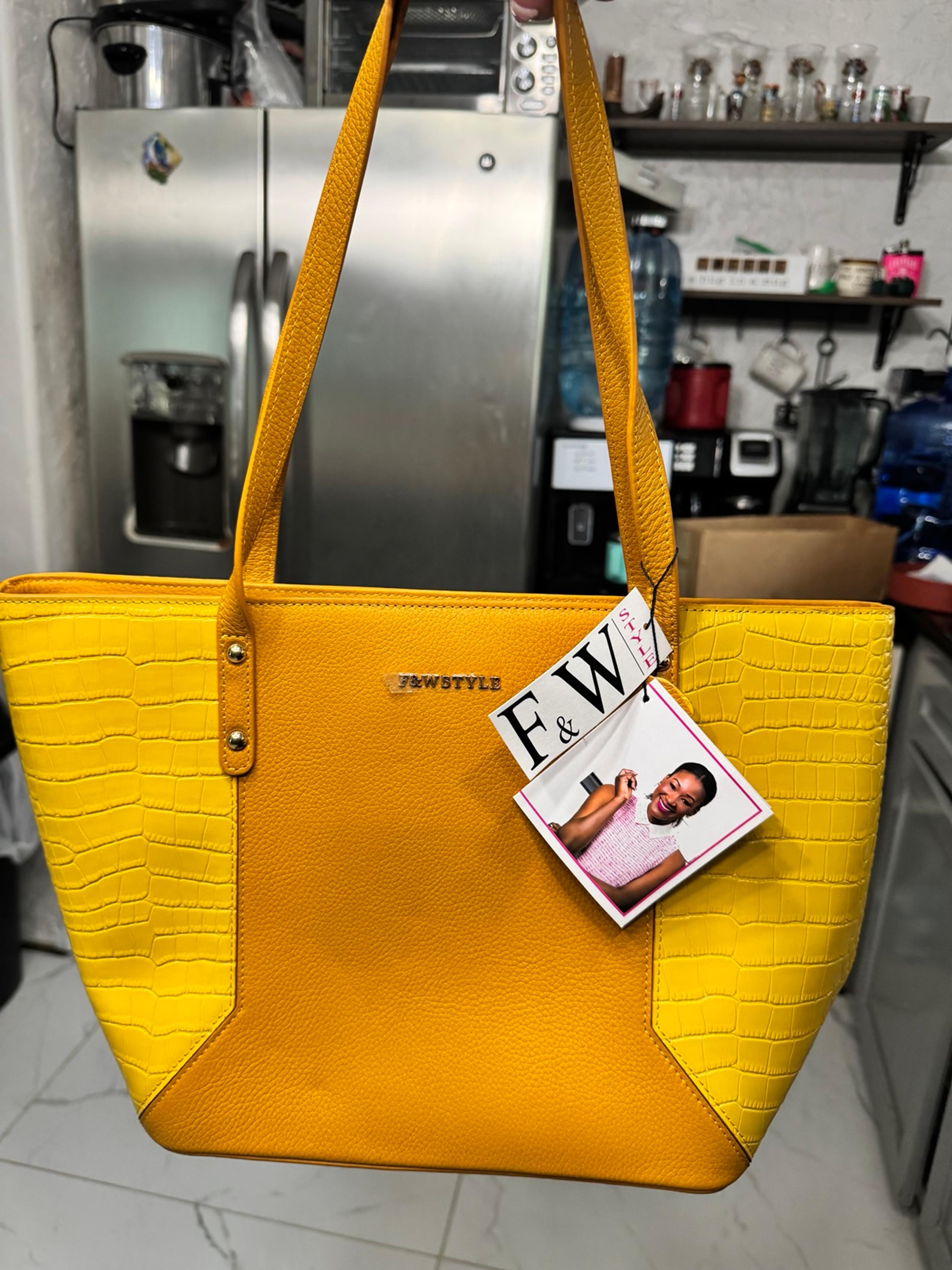 NEW Lenox Tote Yellow genuine leather