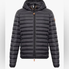 SAVE THE DUCK Men’s Black 'Donald' insulated quilted hooded jacket size XXL