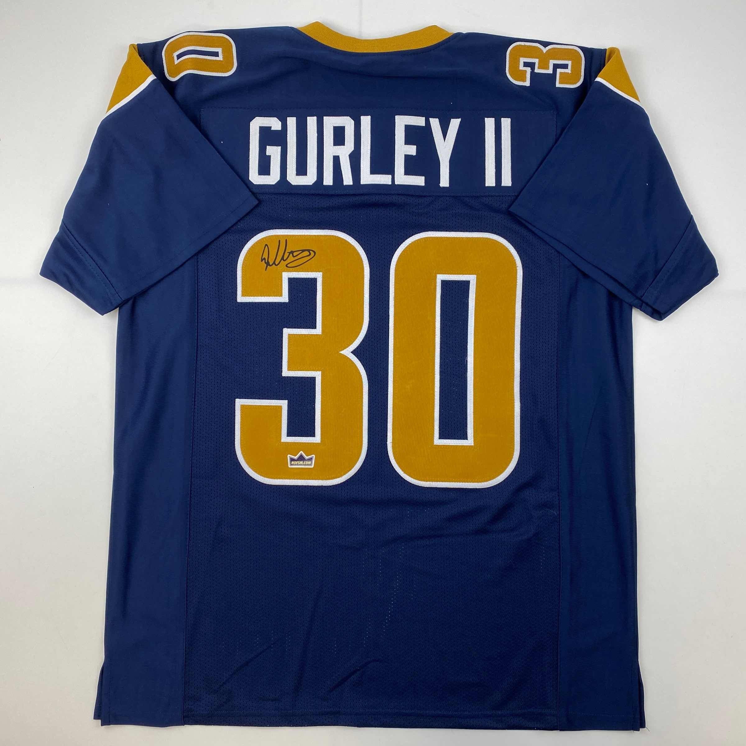 Facsimile Autographed Todd Gurley II Los Angeles LA Navy Blue Auto Jersey Size