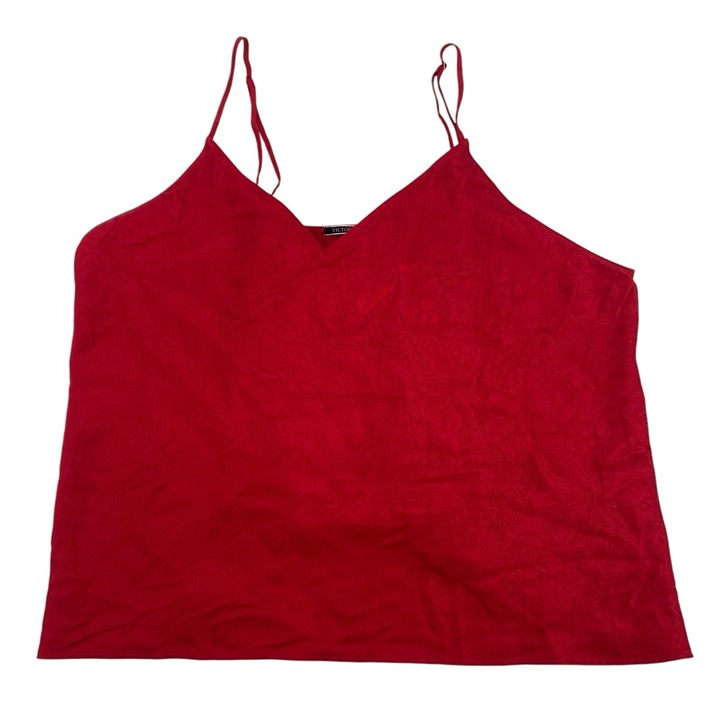 VICTORIA'S SECRET SIZE XXL SATIN CAMI VS SLEEP TOP RED NWT OPEN BACK