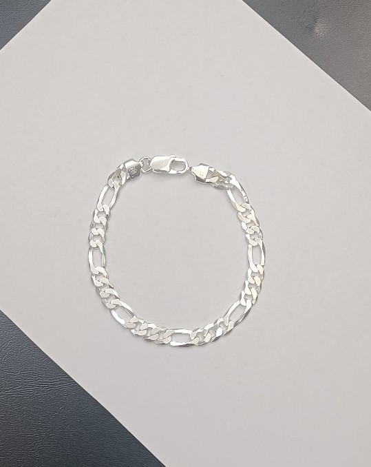 925 sterling silver figaro bracelet 8 inches
