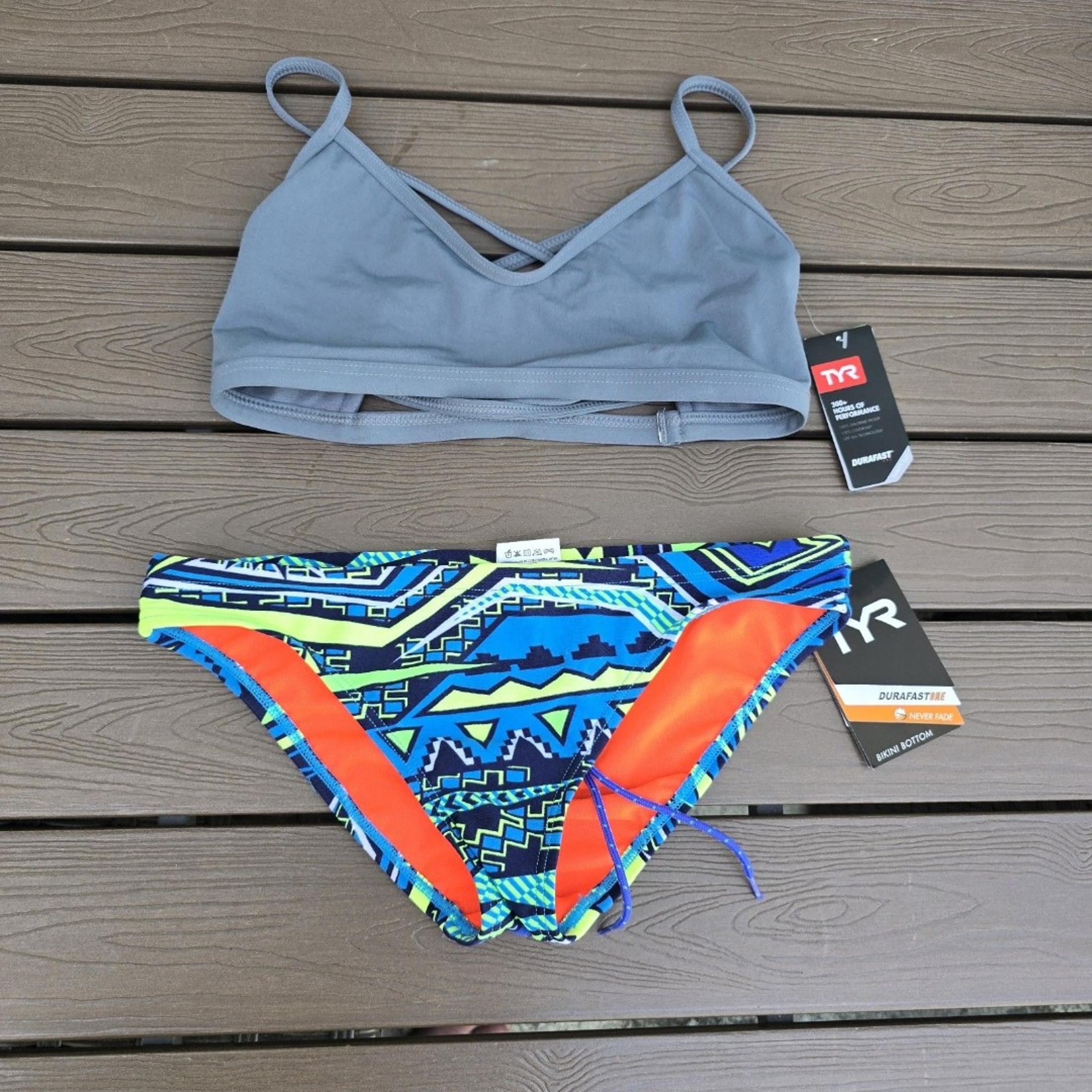 TYR Women's Durafast Solid Trinityfit Top Whaam Bottom Bikini Set Size S New