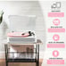 Vintage-Looking Bluetooth Vinyl Record Player w/ Built-in Speaker, White, NIB