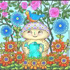 Original Fantasy Art: “MADAME MUSHROOM'S Spring GARDEN” Acrylic Painting