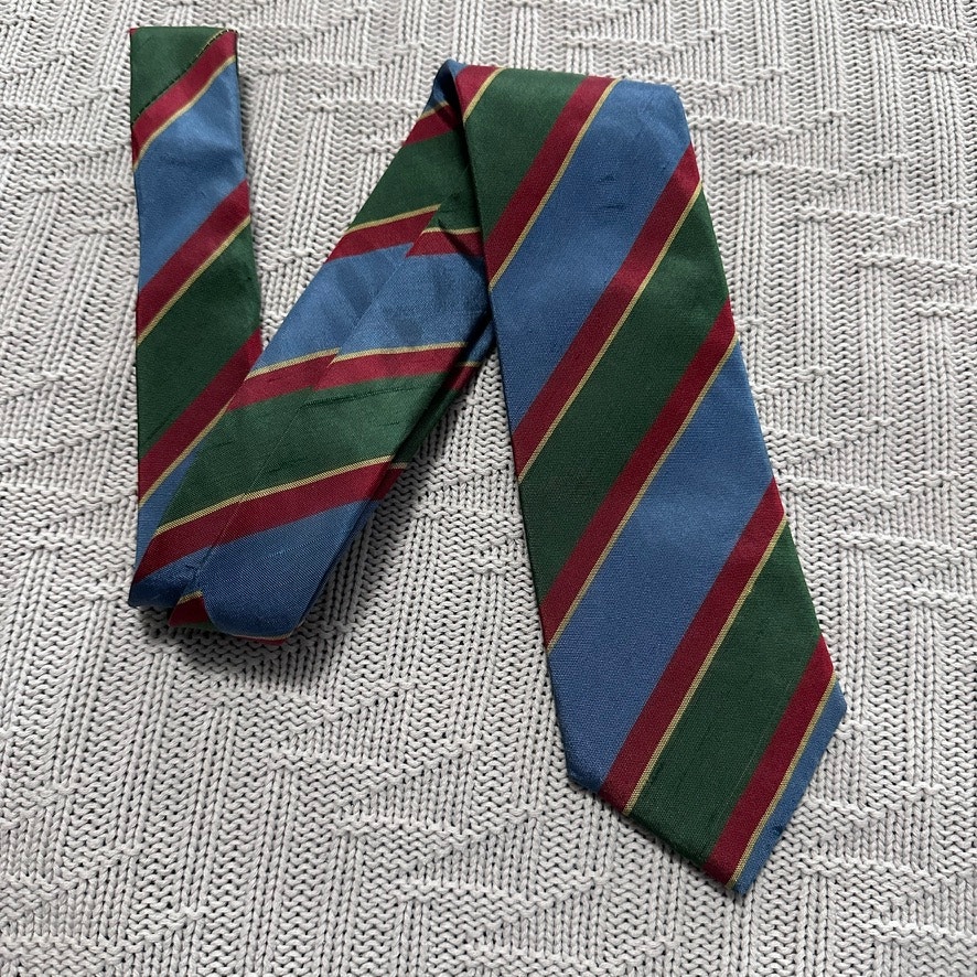 Dunhill blue, red, and green striped silk tie
