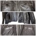 Guess Men's Medium Black Leather Jacket with Detachable Hood and Zipper Pockets