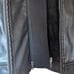 Guess Men's Medium Black Leather Jacket with Detachable Hood and Zipper Pockets