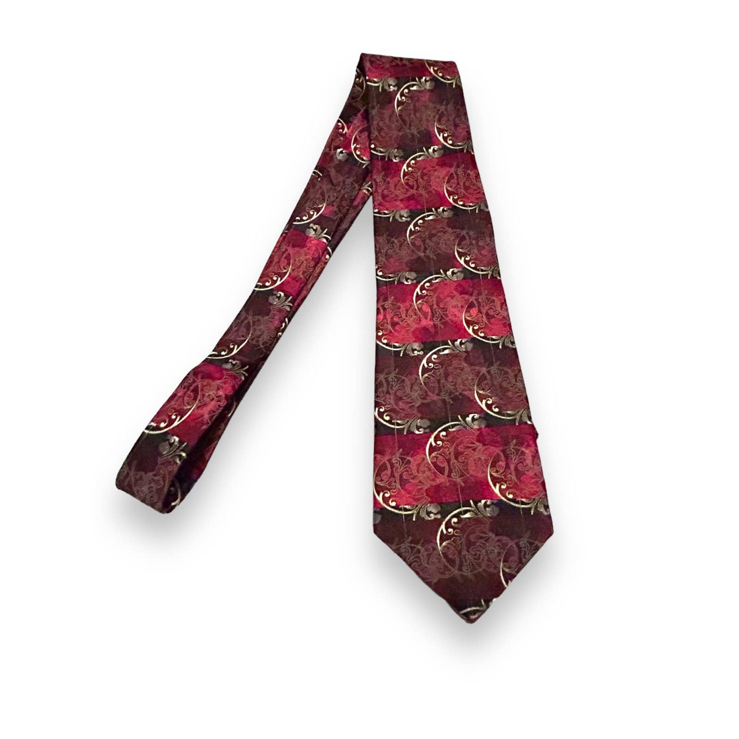 Mens Red Von Furstenberg 100% Silk Tie