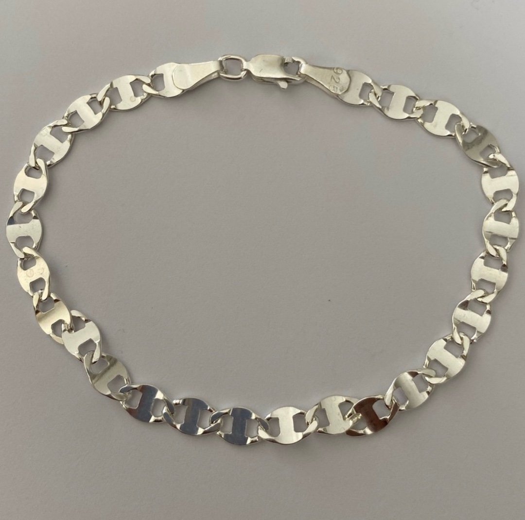 925 Silver marine 7.75” 4mm bracelet