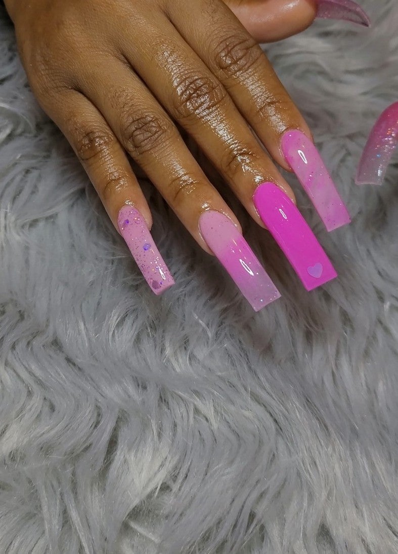 Pink Acrylic Freestyle Press on Nails