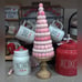 Whimsical Pastel Pink Macaroon Tree on Gold Pedestal Valentine's Easter Decor