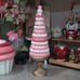 Whimsical Pastel Pink Macaroon Tree on Gold Pedestal Valentine's Easter Decor