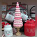 Whimsical Pastel Pink Macaroon Tree on Gold Pedestal Valentine's Easter Decor
